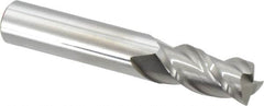 Accupro - 1/2", 3 Flute, Single End, Solid Carbide, 0.015" Corner Radius End Mill - 3" OAL, 40° Helix, Right Hand Flute, 1" LOC, Right Hand Cut - Benchmark Tooling