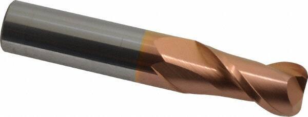 Accupro - 5/8", 2 Flute, Single End, Solid Carbide, 1/8" Corner Radius End Mill - 3-1/2" OAL, 40° Helix, Right Hand Flute, 1-1/4" LOC, Right Hand Cut - Benchmark Tooling