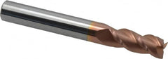 Accupro - 5/16", 3 Flute, Single End, Solid Carbide, 0.015" Corner Radius End Mill - 2-1/2" OAL, 40° Helix, Right Hand Flute, 3/4" LOC, Right Hand Cut - Benchmark Tooling