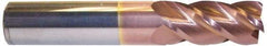 Accupro - 3/8", 4 Flute, Single End, Solid Carbide, 0.02" Corner Radius End Mill - 4" OAL, 40° Helix, Right Hand Flute, 1-3/4" LOC, Right Hand Cut - Benchmark Tooling