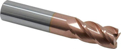 Accupro - 5/8", 4 Flute, Single End, Solid Carbide, 0.01" Corner Radius End Mill - 3-1/2" OAL, 40° Helix, Right Hand Flute, 1-1/4" LOC, Right Hand Cut - Benchmark Tooling