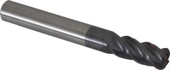 Accupro - 5/16", 4 Flute, Single End, Solid Carbide, 0.09" Corner Radius End Mill - 2-1/2" OAL, 40° Helix, Right Hand Flute, 3/4" LOC, Right Hand Cut - Benchmark Tooling