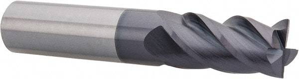 Accupro - 5/8", 4 Flute, Single End, Solid Carbide, 0.01" Corner Radius End Mill - 3-1/2" OAL, 40° Helix, Right Hand Flute, 1-1/4" LOC, Right Hand Cut - Benchmark Tooling