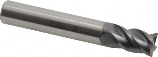 Accupro - 5/16", 4 Flute, Single End, Solid Carbide, 0.01" Corner Radius End Mill - 2" OAL, 40° Helix, Right Hand Flute, 1/2" LOC, Right Hand Cut - Benchmark Tooling