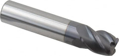 Accupro - 1/2", 4 Flute, Single End, Solid Carbide, 0.09" Corner Radius End Mill - 2-1/2" OAL, 40° Helix, Right Hand Flute, 5/8" LOC, Right Hand Cut - Benchmark Tooling