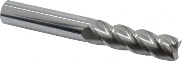 Accupro - 5/8", 4 Flute, Single End, Solid Carbide, 0.02" Corner Radius End Mill - 4-5/8" OAL, 40° Helix, Right Hand Flute, 2-1/8" LOC, Right Hand Cut - Benchmark Tooling