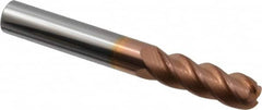 Accupro - 3/8", 4 Flute, Single End, Solid Carbide, 1/8" Corner Radius End Mill - 3" OAL, 40° Helix, Right Hand Flute, 1-1/8" LOC, Right Hand Cut - Benchmark Tooling