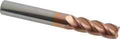 Accupro - 3/8", 4 Flute, Single End, Solid Carbide, 0.03" Corner Radius End Mill - 3" OAL, 40° Helix, Right Hand Flute, 1-1/8" LOC, Right Hand Cut - Benchmark Tooling