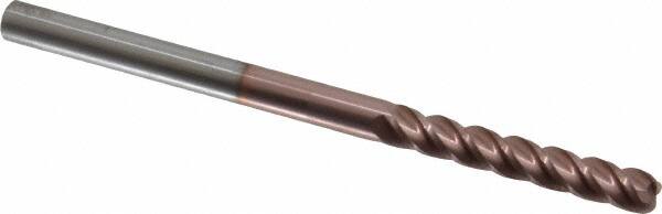 Accupro - 1/4", 4 Flute, Single End, Solid Carbide, 0.06" Corner Radius End Mill - 4" OAL, 40° Helix, Right Hand Flute, 1-1/2" LOC, Right Hand Cut - Benchmark Tooling