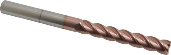 Accupro - 1/2", 4 Flute, Single End, Solid Carbide, 0.03" Corner Radius End Mill - 6" OAL, 40° Helix, Right Hand Flute, 3" LOC, Right Hand Cut - Benchmark Tooling