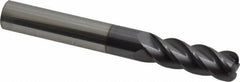 Accupro - 3/8", 4 Flute, Single End, Solid Carbide, 0.09" Corner Radius End Mill - 3" OAL, 40° Helix, Right Hand Flute, 1-1/8" LOC, Right Hand Cut - Benchmark Tooling