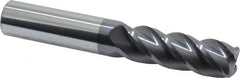 Accupro - 3/4", 4 Flute, Single End, Solid Carbide, 1/8" Corner Radius End Mill - 5" OAL, 40° Helix, Right Hand Flute, 2-1/4" LOC, Right Hand Cut - Benchmark Tooling