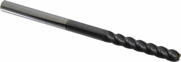 Accupro - 1/4", 4 Flute, Single End, Solid Carbide, 0.09" Corner Radius End Mill - 4" OAL, 40° Helix, Right Hand Flute, 1-1/2" LOC, Right Hand Cut - Benchmark Tooling