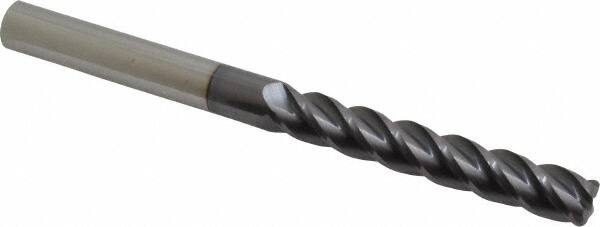 Accupro - 1/2", 4 Flute, Single End, Solid Carbide, 0.09" Corner Radius End Mill - 6" OAL, 40° Helix, Right Hand Flute, 3" LOC, Right Hand Cut - Benchmark Tooling