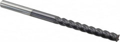 Accupro - 3/8", 4 Flute, Single End, Solid Carbide, 0.02" Corner Radius End Mill - 6" OAL, 40° Helix, Right Hand Flute, 3" LOC, Right Hand Cut - Benchmark Tooling