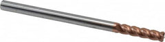 Accupro - 1/4", 4 Flute, Single End, Solid Carbide, 0.045" Corner Radius End Mill - 4" OAL, 40° Helix, Right Hand Flute, 1" LOC, Right Hand Cut - Benchmark Tooling