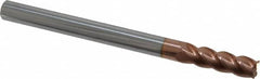 Accupro - 5/16", 4 Flute, Single End, Solid Carbide, 0.015" Corner Radius End Mill - 4" OAL, 40° Helix, Right Hand Flute, 1" LOC, Right Hand Cut - Benchmark Tooling