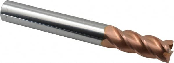 Accupro - 3/4", 4 Flute, Single End, Solid Carbide, 0.03" Corner Radius End Mill - 6" OAL, 40° Helix, Right Hand Flute, 2" LOC, Right Hand Cut - Benchmark Tooling