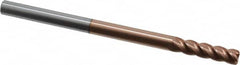 Accupro - 3/8", 4 Flute, Single End, Solid Carbide, 0.045" Corner Radius End Mill - 6" OAL, 40° Helix, Right Hand Flute, 1-1/2" LOC, Right Hand Cut - Benchmark Tooling