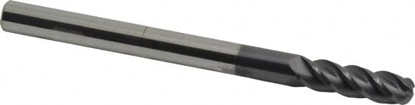 Accupro - 5/16", 4 Flute, Single End, Solid Carbide, 1/8" Corner Radius End Mill - 4" OAL, 40° Helix, Right Hand Flute, 1" LOC, Right Hand Cut - Benchmark Tooling