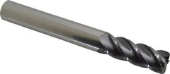 Accupro - 3/4", 4 Flute, Single End, Solid Carbide, 0.09" Corner Radius End Mill - 6" OAL, 40° Helix, Right Hand Flute, 2" LOC, Right Hand Cut - Benchmark Tooling