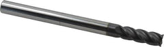 Accupro - 1/2", 4 Flute, Single End, Solid Carbide, 0.01" Corner Radius End Mill - 6" OAL, 40° Helix, Right Hand Flute, 1-1/2" LOC, Right Hand Cut - Benchmark Tooling