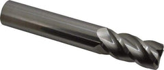 Accupro - 1", 4 Flute, Single End, Solid Carbide, 0.06" Corner Radius End Mill - 6" OAL, 40° Helix, Right Hand Flute, 2" LOC, Right Hand Cut - Benchmark Tooling