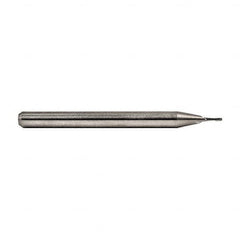 M.A. Ford - 0.3mm, 0.6mm LOC, 3mm Shank Diam, 38mm OAL, 2 Flute, Solid Carbide Square End Mill - Single End, Uncoated, 30° Helix, Centercutting, Right Hand Cut, Right Hand Flute, Series 164 - Benchmark Tooling