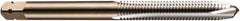 DORMER - 5/16-18 UNC, 2 Flute, Bright Finish, Powdered Metal Spiral Point Tap - Plug Chamfer, Right Hand Thread, 2-23/32" OAL, 19/32" Thread Length, 0.318" Shank Diam, 3B Class of Fit, Series E025 - Exact Industrial Supply