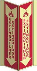 NMC - Extinguisher, Acrylic Fire Sign - 8-3/4" Wide x 16" High, English/Spanish, Glow-in-the-Dark - Benchmark Tooling