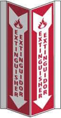 NMC - Extinguisher, Acrylic Fire Sign - 8-3/4" Wide x 16" High, English/Spanish - Benchmark Tooling