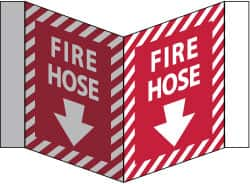 NMC - Fire Hose, Acrylic Fire Sign - 8-3/4" Wide x 5-3/4" High - Benchmark Tooling