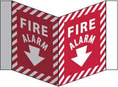 NMC - Fire Alarm, Acrylic Fire Sign - 8-3/4" Wide x 5-3/4" High - Benchmark Tooling