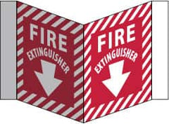 NMC - Fire Extinguisher, Acrylic Fire Sign - 8-3/4" Wide x 5-3/4" High - Benchmark Tooling