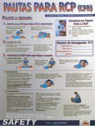 NMC - 18" Wide x 24" High Laminated Paper CPR Information Poster - Spanish - Benchmark Tooling