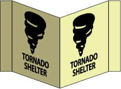 NMC - "Tornado Shelter - Tornado Shelter", 8" Long x 14-1/2" Wide, Rigid Plastic Safety Sign - Rectangle, 0.125" Thick, Use for Accident Prevention - Benchmark Tooling