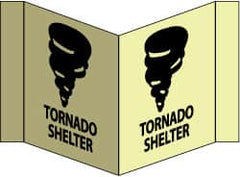 NMC - "Tornado Shelter - Tornado Shelter", 8" Long x 14-1/2" Wide, Rigid Plastic Safety Sign - Rectangle, 0.125" Thick, Use for Accident Prevention - Benchmark Tooling