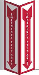 NMC - Emergency Exit Only, Acrylic Exit Sign - 8-3/4" Wide x 16" High - Benchmark Tooling