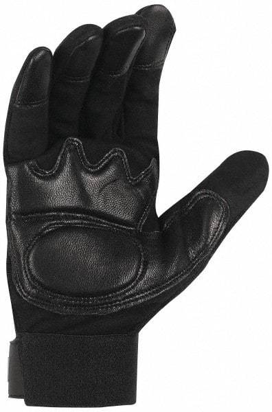 MCR Safety - Size S (7) Grain Synthetic Leather General Protection Work Gloves - For General Purpose, Uncoated, Hook & Loop Cuff, Full Fingered, Black, Paired - Benchmark Tooling