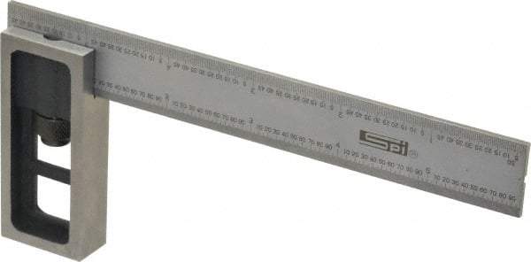 SPI - 6 Inch Long, 16R Double Square - 1/100, 1/64, 1/50 and 1/32 Inch Graduation, Hardened Steel - Benchmark Tooling