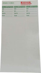 SPI - Calibration Label - Legend: Calibration, English, Green & White, 6" Long x 1" High, No Coating - Benchmark Tooling