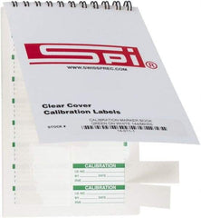 SPI - Calibration Label - Legend: Calibration, English, Green & White, 1-3/4" Long x 5/8" High, No Coating - Benchmark Tooling