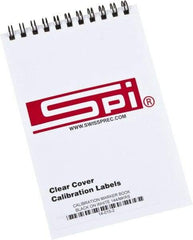 SPI - Calibration Label - Legend: Calibration, English, Black & White, 1-3/4" Long x 5/8" High, No Coating - Benchmark Tooling