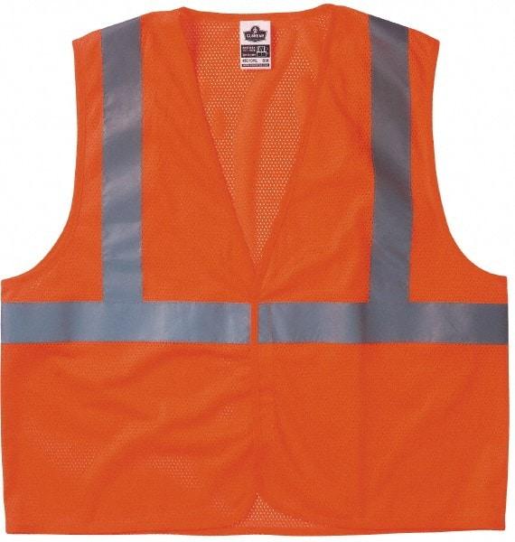 Ergodyne - Size S/M High Visibility Orange Mesh General Purpose Vest - 36 to 44" Chest, ANSI/ISEA 107, Hook & Loop Closure, 1 Pocket, Polyester - Benchmark Tooling