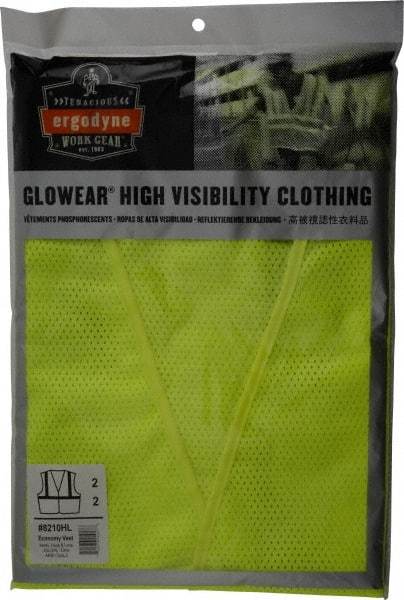 Ergodyne - Size 2X/3XL High Visibility Lime Mesh General Purpose Vest - 52 to 58" Chest, ANSI/ISEA 107, Hook & Loop Closure, 1 Pocket, Polyester - Benchmark Tooling