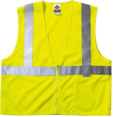 Ergodyne - Size 2X/3XL High Visibility Lime Mesh General Purpose Vest - 52 to 58" Chest, ANSI/ISEA 107, Zipper Closure, 3 Pockets, Polyester - Benchmark Tooling