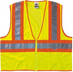 Ergodyne - Size S/M High Visibility Lime Mesh General Purpose Vest - 36 to 44" Chest, ANSI/ISEA 107, Zipper Closure, 1 Pocket, Polyester - Benchmark Tooling