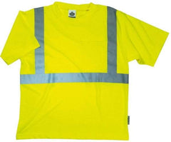 Ergodyne - Size S, Lime, High Visibility, Short Sleeve T-Pocket, - 34 to 36" Chest, 1 Pocket, Polyester - Benchmark Tooling