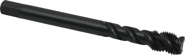 OSG - 7/16-20 UNF 3 Flute 2B Modified Bottoming Spiral Flute Tap - Vanadium High Speed Steel, Oxide Finish, 100mm OAL, Right Hand Flute, Right Hand Thread - Benchmark Tooling