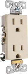 Cooper Wiring Devices - 125 VAC, 15 Amp, 5-15R NEMA Configuration, Ivory, Industrial Grade, Self Grounding Duplex Receptacle - 1 Phase, 2 Poles, 3 Wire, Flush Mount, Chemical and Impact Resistant - Benchmark Tooling